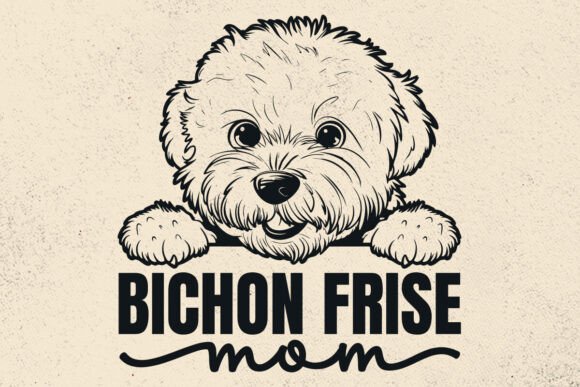 Bichon Frise Mom Svg, Dog Vector Svg Graphics