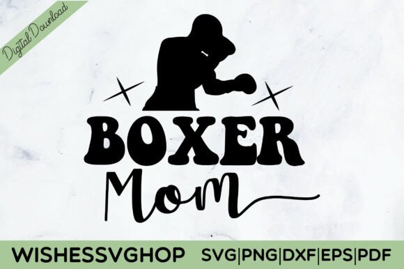 Boxer Mom SVG PNG Graphics for Crafts and Branding