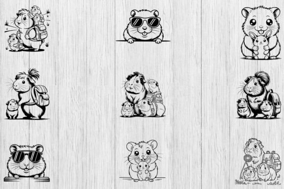 Capybara Mom SVG Bundle, Baby Capybara Graphics