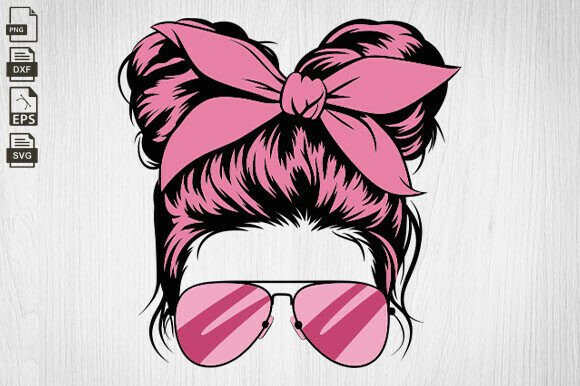 Mom Life Kid Life Svg, Messy Bun Mom Svg Graphics