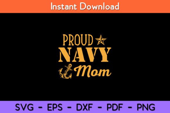 Proud Navy Mom Svg Design Graphics for Crafts