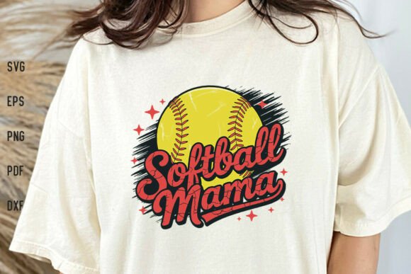 Softball Mama Shirt SVG Mom SVG Baseball Graphics and Crafts