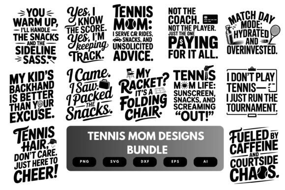 Tennis Mom SVG Bundle: Graphics and Crafts for Local Branding
